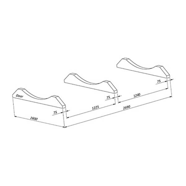 wellmia® Quadro Fasssauna Medium 300 cm - konfigurierbar - Saunafass mit großer Liegefläche