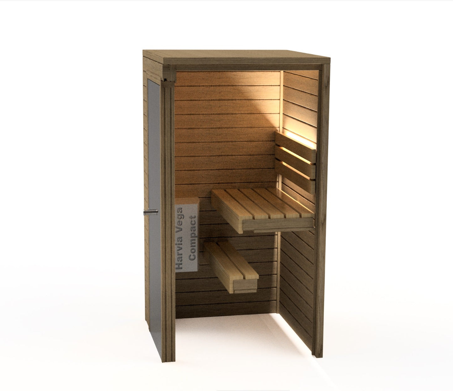 wellmia® Spirit Mini | Sauna für kleine Wohnungen | mit Steckdosenofen |109 x 109 x 200 cm