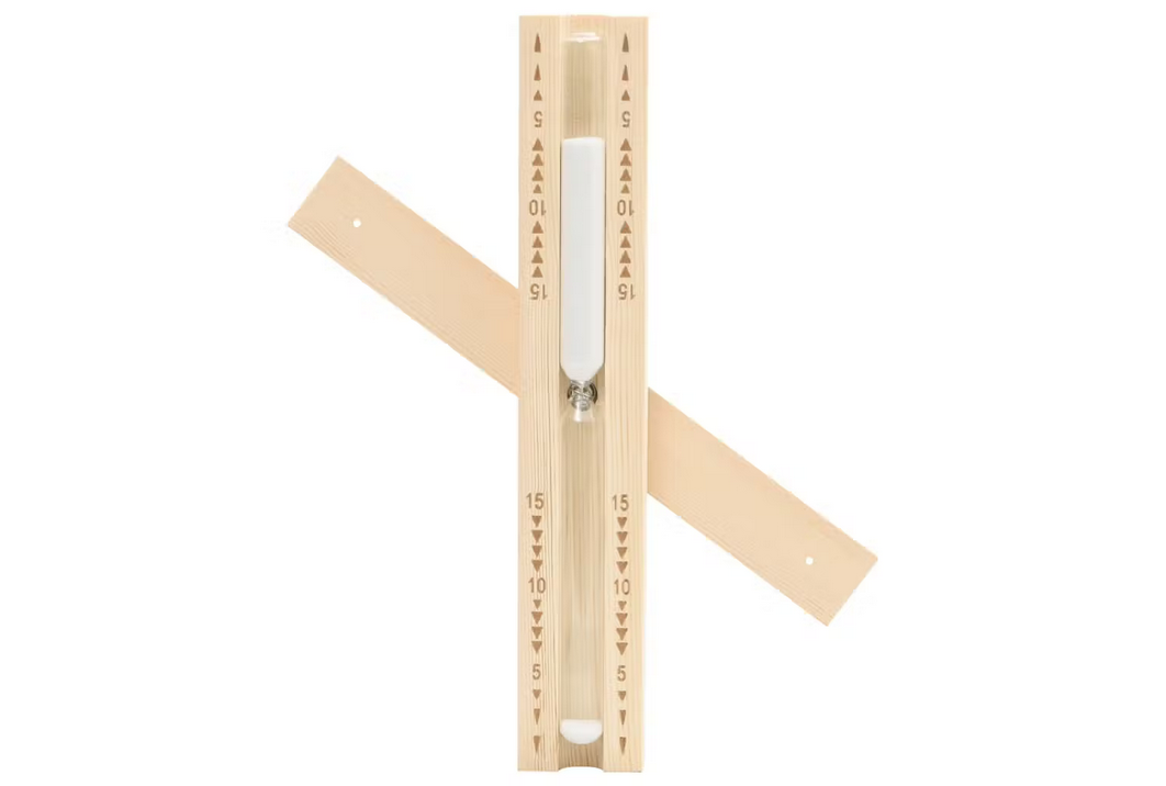 Sawo Basic Sauna Zubehörset bestehend aus Saunakübel und Kelle, Sanduhr und Thermo-/Hygrometer