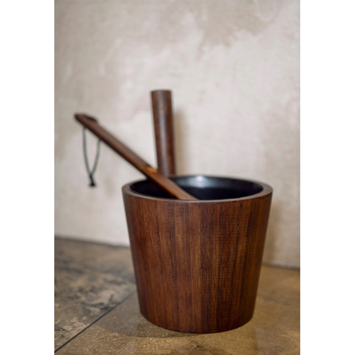 rento Saunaeimer mit Saunakelle duo Saunakübel Set | 4L Thermo-Bambus