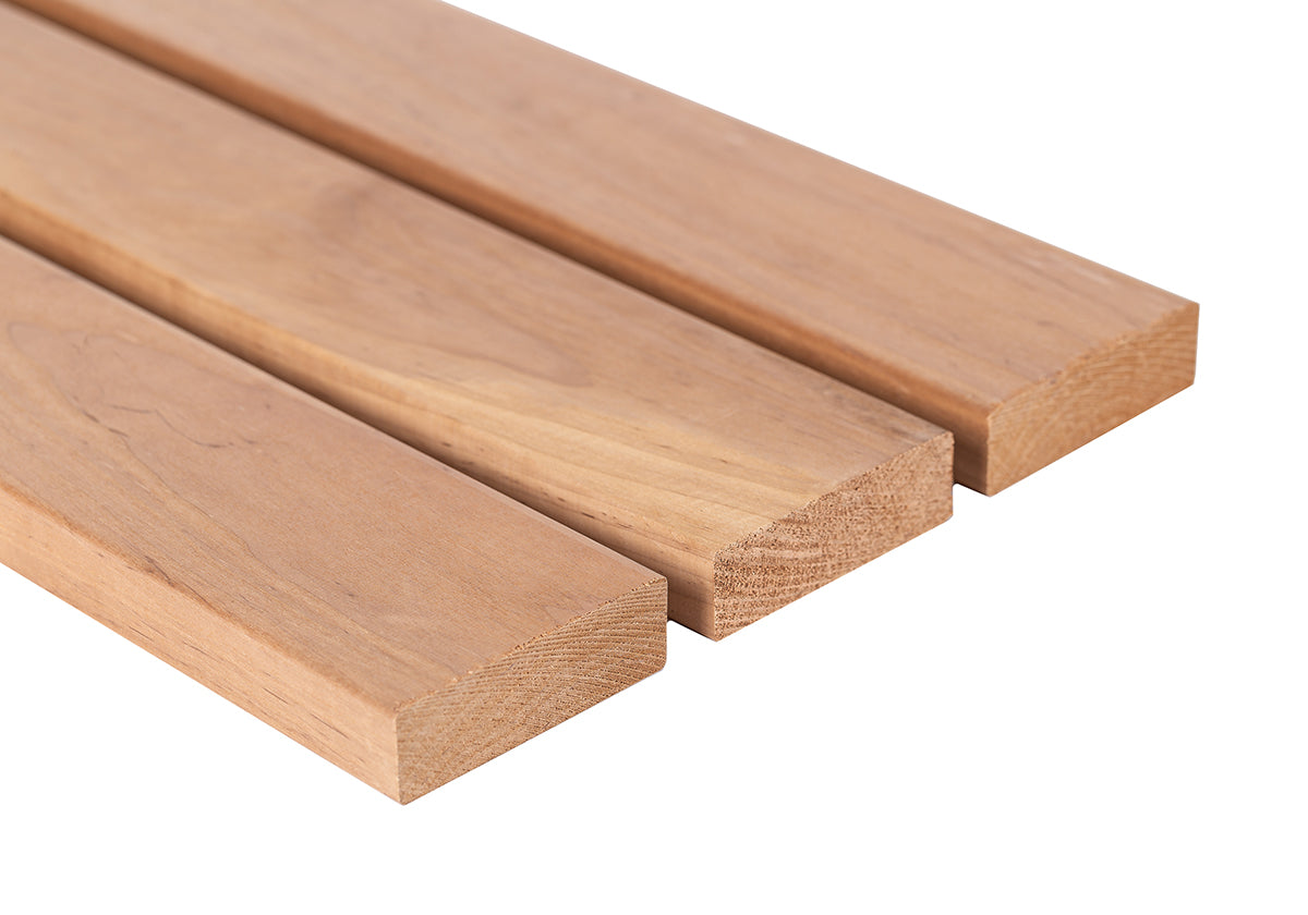 Thermory Thermo Erle | Sauna Banklatte oder Rückenlehne | 28x90 mm | 1800 / 2100 / 2400 mm