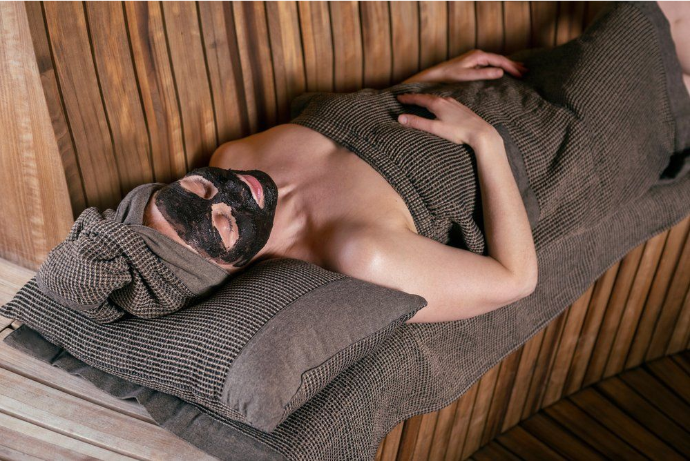 rento Kenno XL | Saunakissen 50 x 33 cm Beige/Schwarz