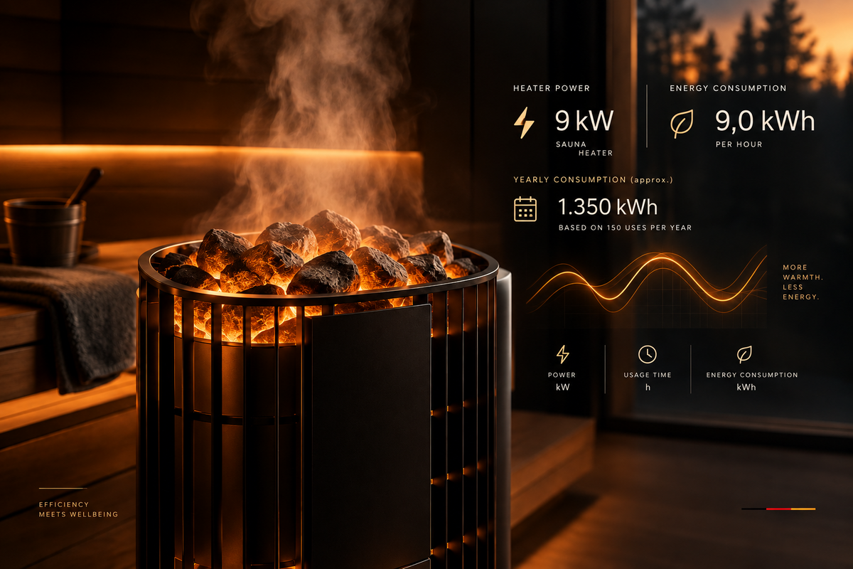 Sauna Verbrauchsrechner für Elektroofen und Holzofen
