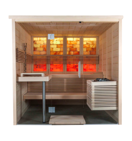 Harvia Himalaya Large Infra+ | Massivsauna  Fichtenholz Innensauna Bausatz | 206 x 206 x 204 cm (B/T/H)