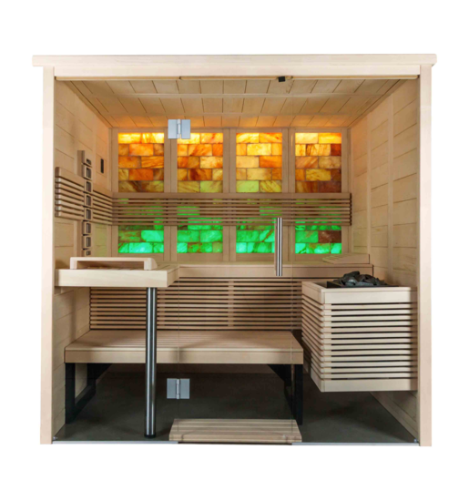 Harvia Himalaya Small Infra+ | Massivsauna Fichtenholz Innensauna Bausatz | 206 x 158 x 204 cm (B/T/H)