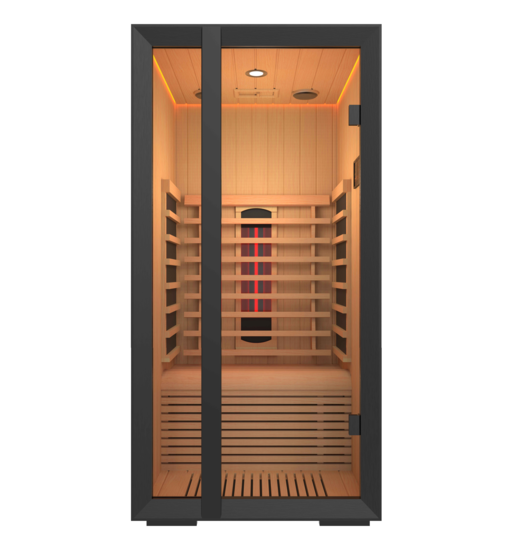 Harvia Omni Mini | Infrarotkabine Innen Abachi Komplettset | 100 x 104 x 200 cm (B/T/H)