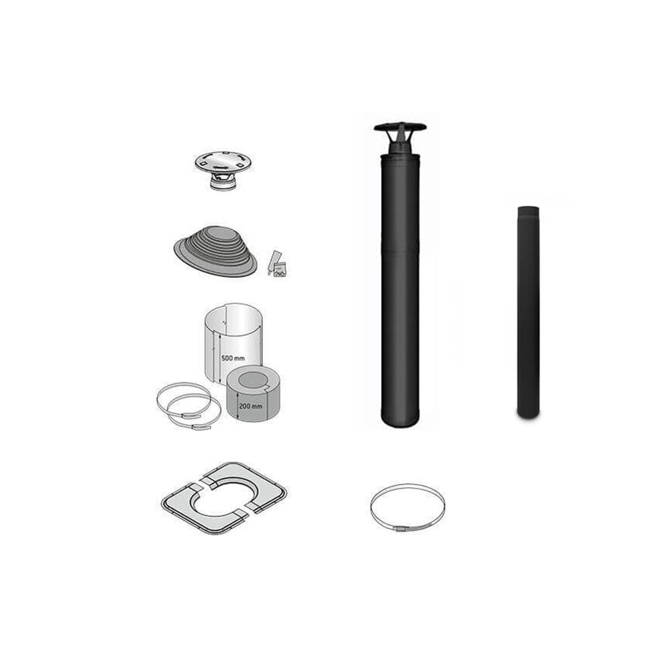 Harvia WHP1500M |  Schornsteinset schwarz Komplettset für Sauna Holzöfen