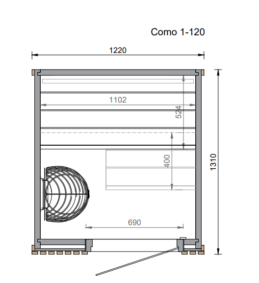 Leil® Como 120 | Design Mini Sauna für den Innenbereich | 122 x 131 x 208 cm