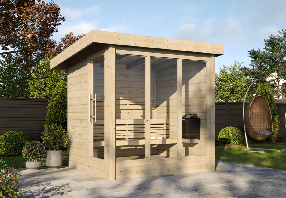wellmia® Anita | Gartensauna | 2,09 x 2,11m | für 4 Personen