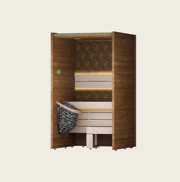 Leil® Como 120 | Design Mini Sauna für den Innenbereich | 122 x 131 x 208 cm