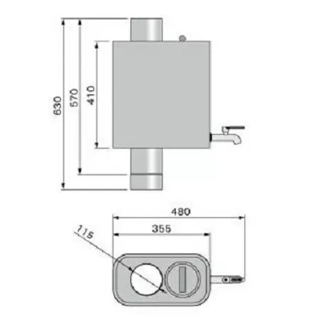 Harvia WP220ST | Warmwasserbehälter Wassertank Boiler Schornsteinmodell