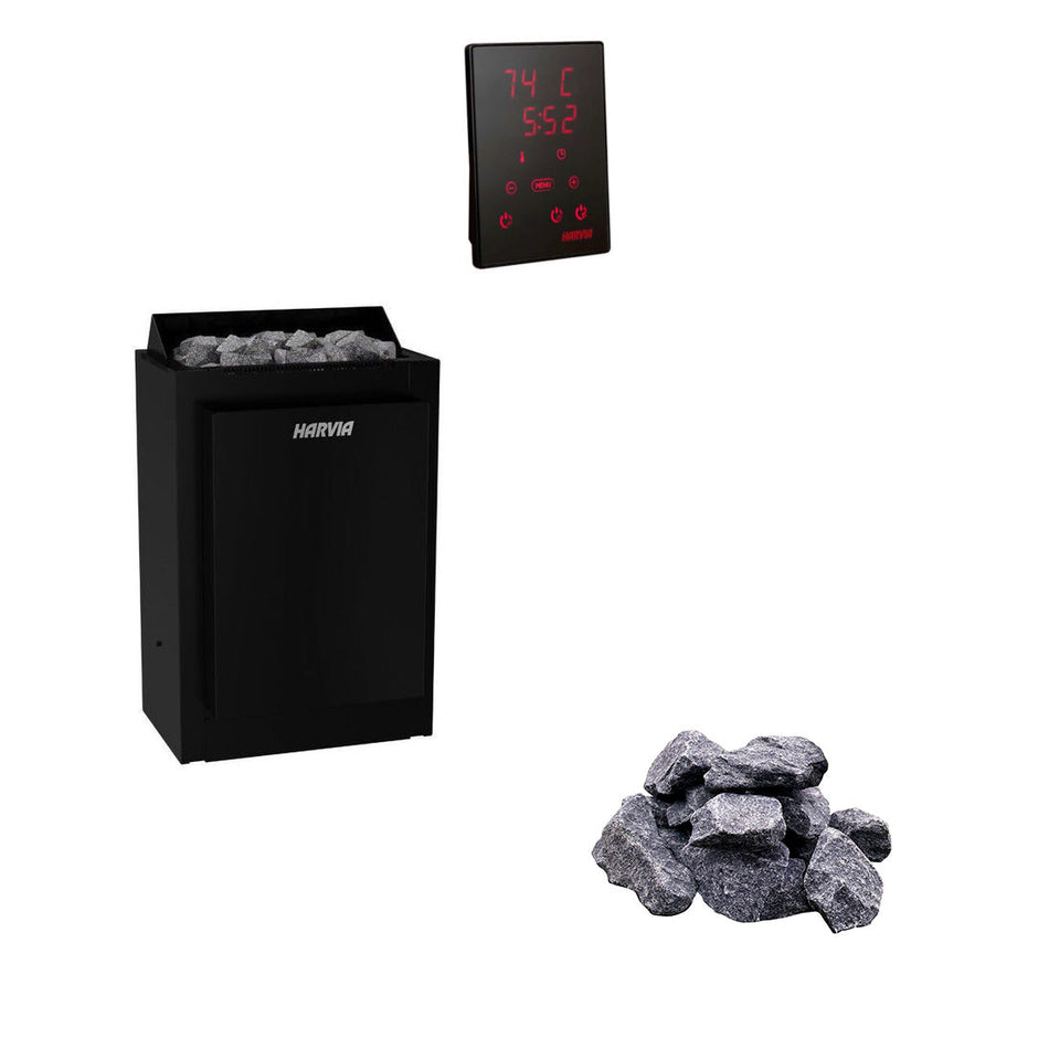 Harvia Combinator | Komplettset Sauna Combi Elektroofen mit Verdampfer Funktion - CX110C Bedienteil | 6 / 8 kW