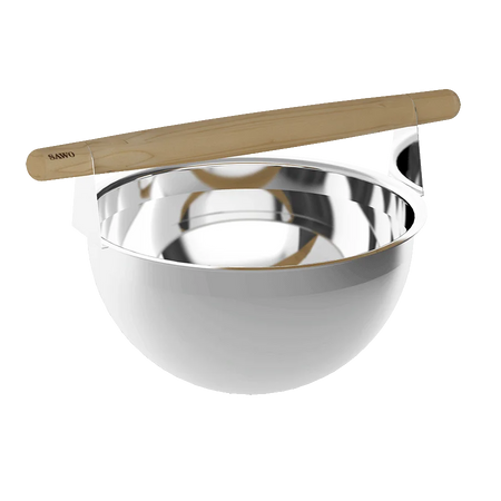 Sawo Saunakübel Edelstahl 5 L mit Holzgriff Hemlock 375-MH