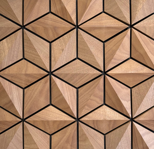 wellmia® 3D Rhombus | Sauna Dekopaneel für die Wand und Decke | Thermo Abachi | 1,18 m2