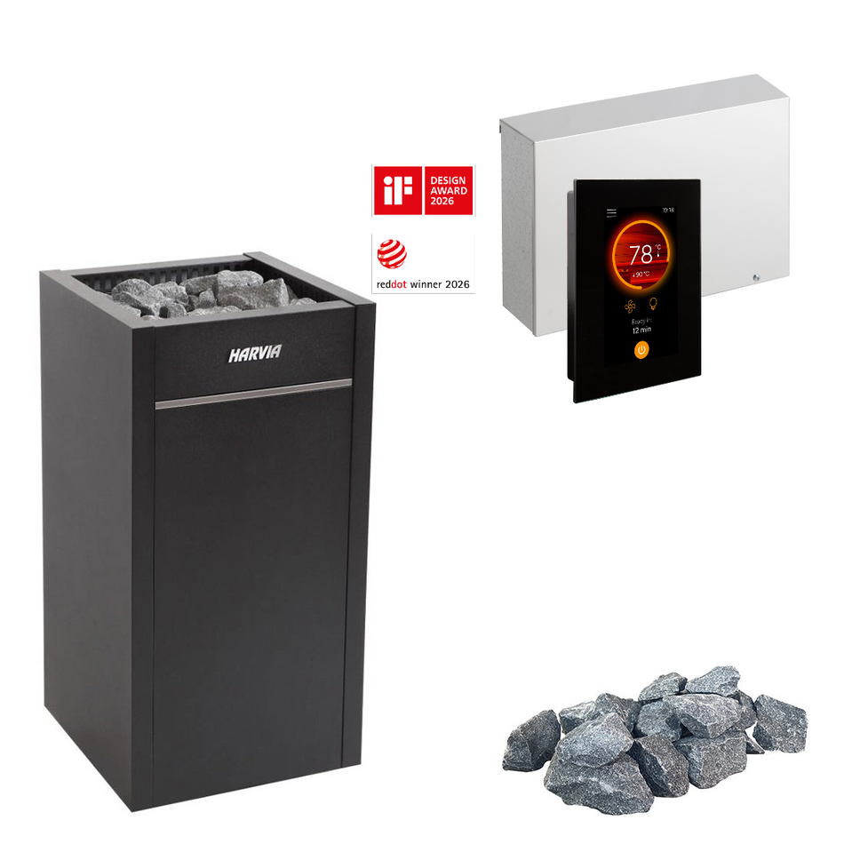 Harvia Virta | Elektro Saunaofen Set mit Fenix FX110 WIFI Steuerung und Saunasteinen | 6,8 kW / 9 kW / 10,8 kW