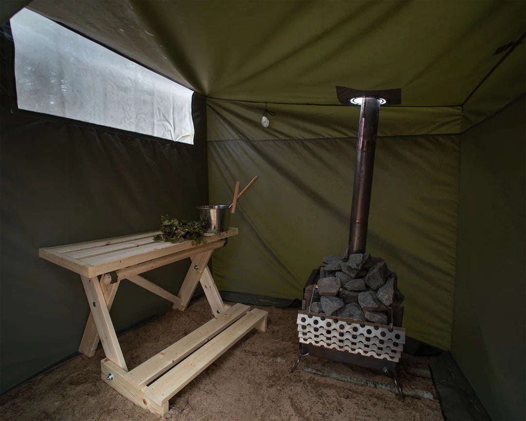 wellmia® Tent Bench | Saunabank für Zeltsauna | Fichtenholz