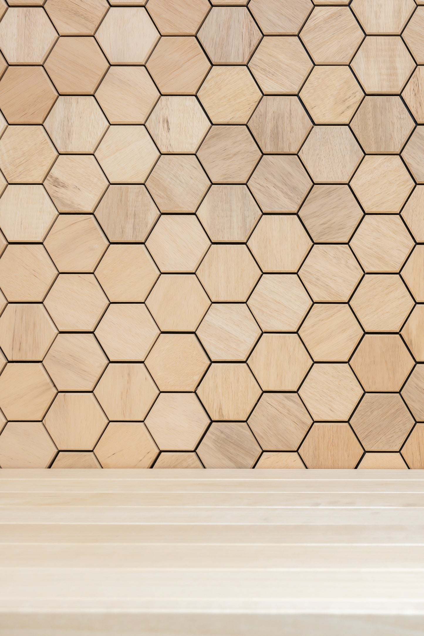 wellmia® Hexa S Light | Sauna Dekopaneel für die Wand und Decke | Abachiholz | 1,25 m2
