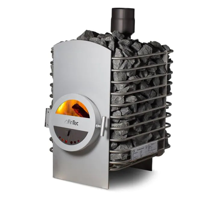 FinTec LORA Robust | Saunaofen Holz mit BimSchV 2 innenbefeuert | 14.6 kW | holzbefeuerter Ofen Saunafass Fasssauna Gartensauna Aussensauna Holzsauna Ofen