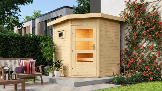 wellmia® Pekka | Sauna Gartenhaus Bausatz | Fichtenholz