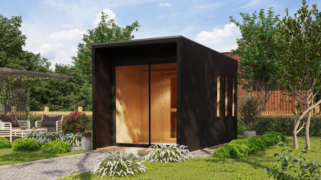 wellmia® Classic | Sauna Gartenhaus Bausatz | Fichtenholz