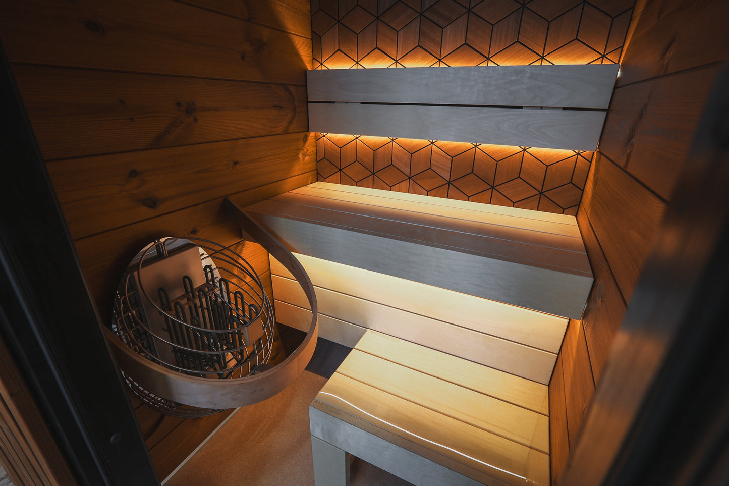 Leil® Como 120 | Design Mini Sauna für den Innenbereich | 122 x 131 x 208 cm