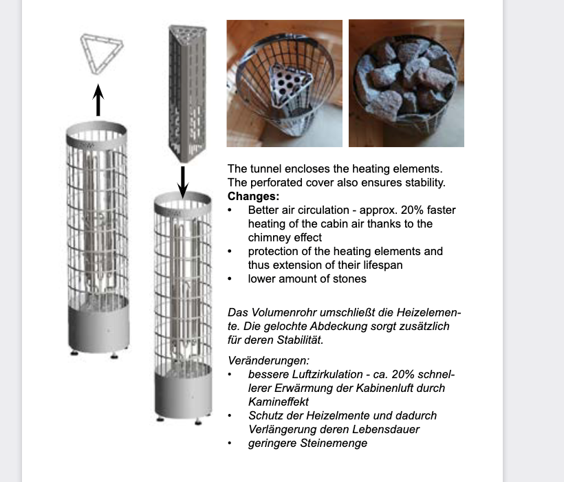 Harvia Lufttunnel für alle Cilindro Modelle  von 6,8 kW bis 10,8 kW / PC70-110 | HPC30