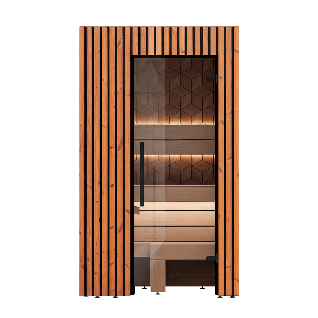 Leil® Como 120 | Design Mini Sauna für den Innenbereich | 122 x 131 x 208 cm
