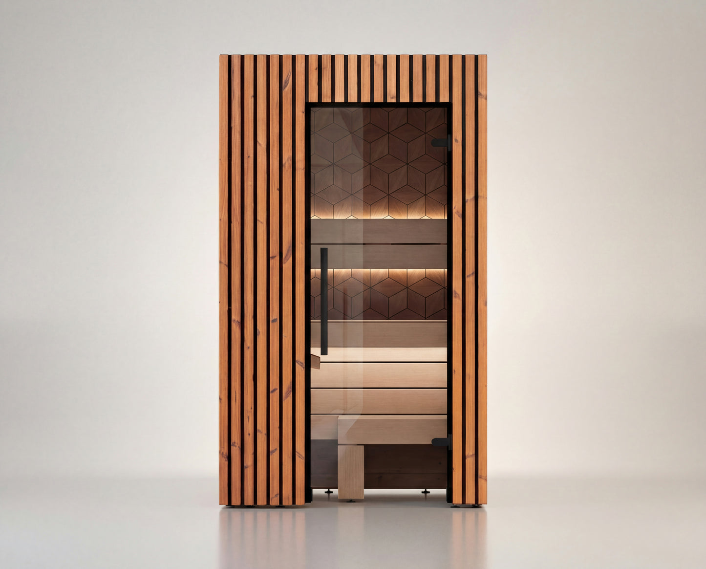 Leil® Como 120 | Design Mini Sauna für den Innenbereich | 122 x 131 x 208 cm