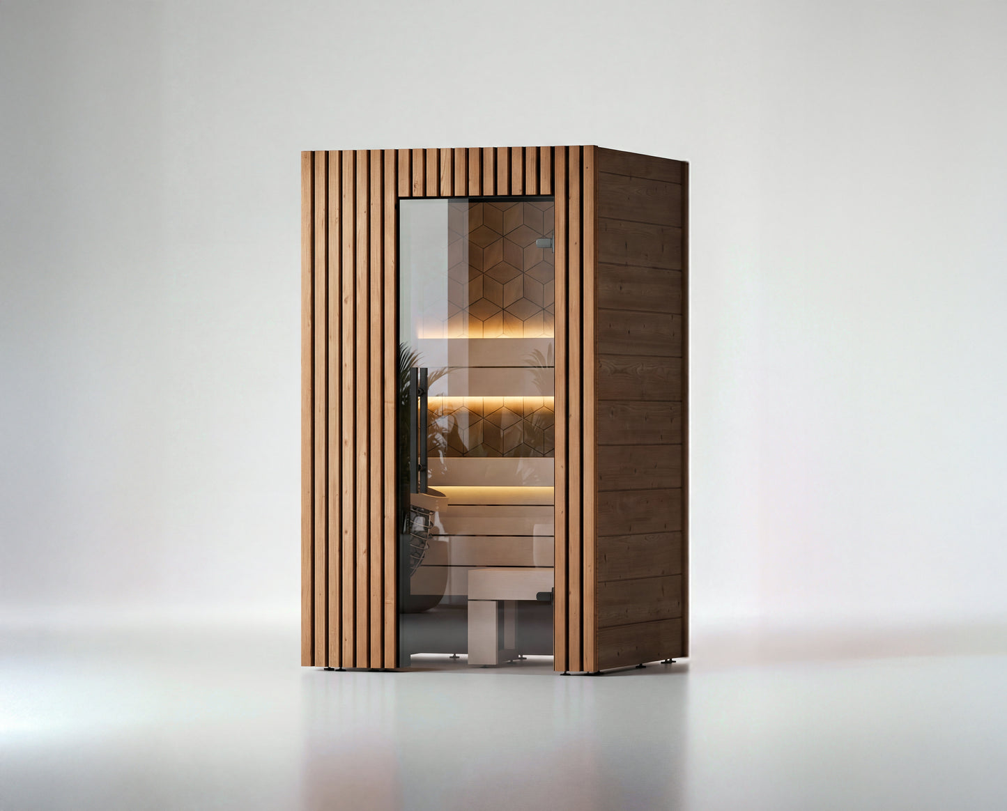 Leil® Como 120 | Design Mini Sauna für den Innenbereich | 122 x 131 x 208 cm