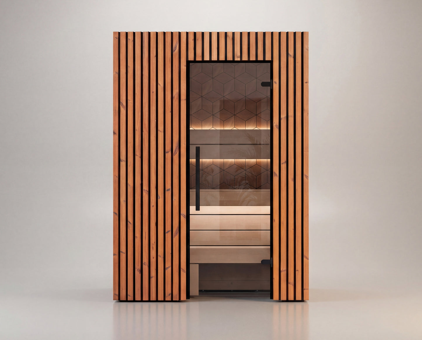 Leil® Como 150 | Design Sauna für den Innenbereich | 152 x 131 x 208 cm