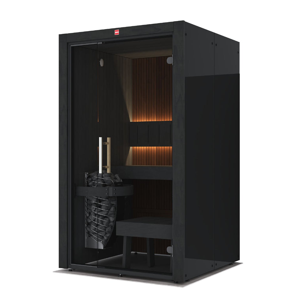 Harvia Urban Black Small | Moderne Sauna | 120 x 120 x 206 cm (B/T/H) | URB1212FG