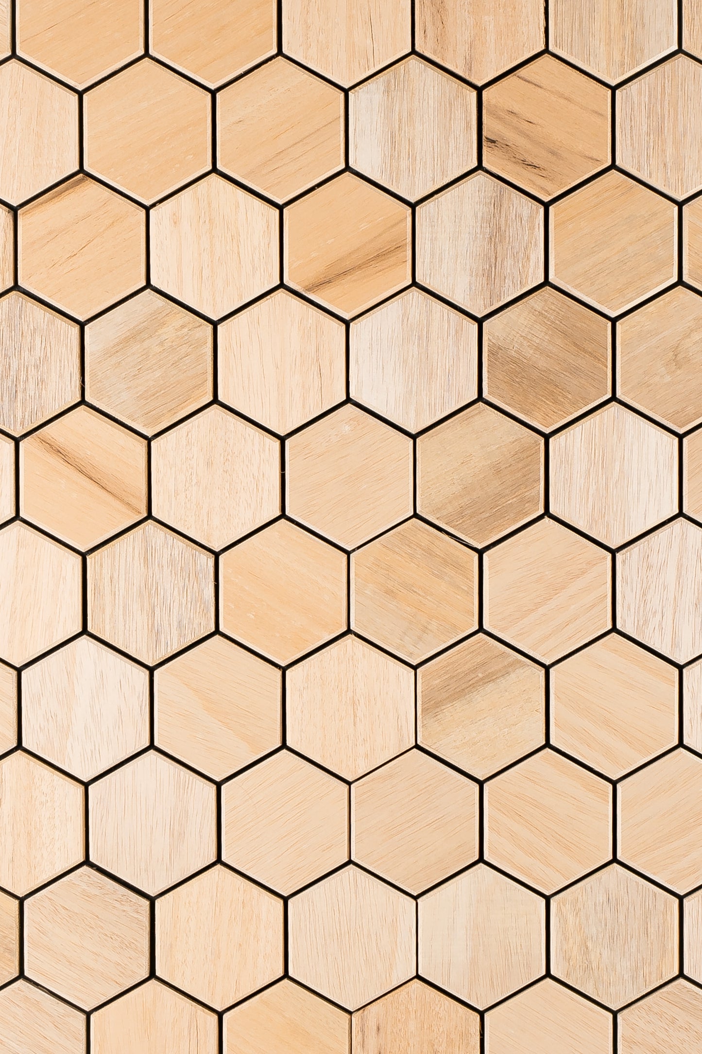 wellmia® Hexa S Light | Sauna Dekopaneel für die Wand und Decke | Abachiholz | 1,25 m2