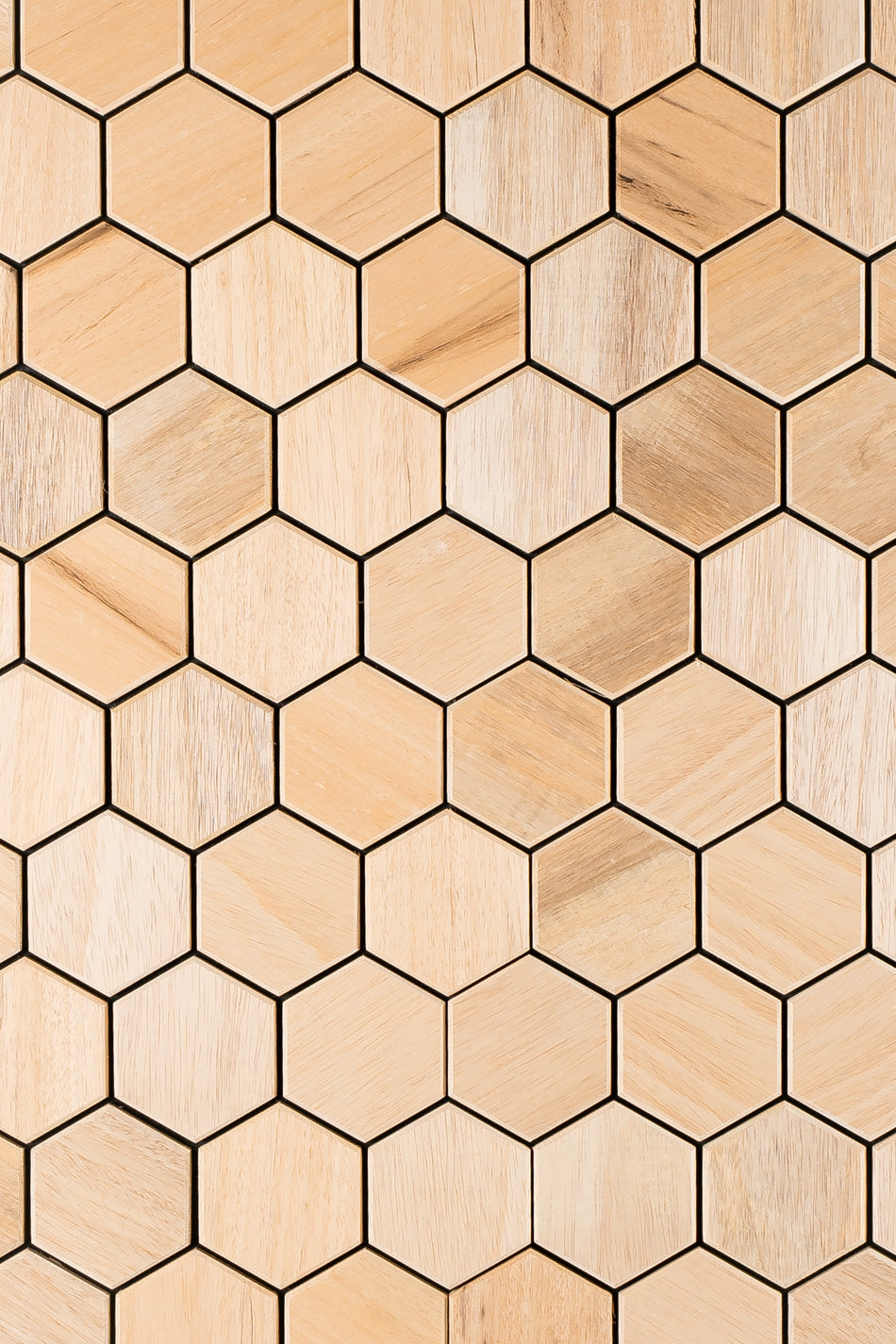 wellmia® Hexa S Light | Sauna Dekopaneel für die Wand und Decke | Abachiholz | 1,25 m2