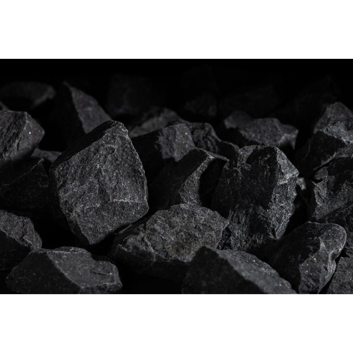 wellmia® 20 kg Saunasteine Vukanit black 5-10 cm, dunkle Saunasteine - für perfekten Dampf