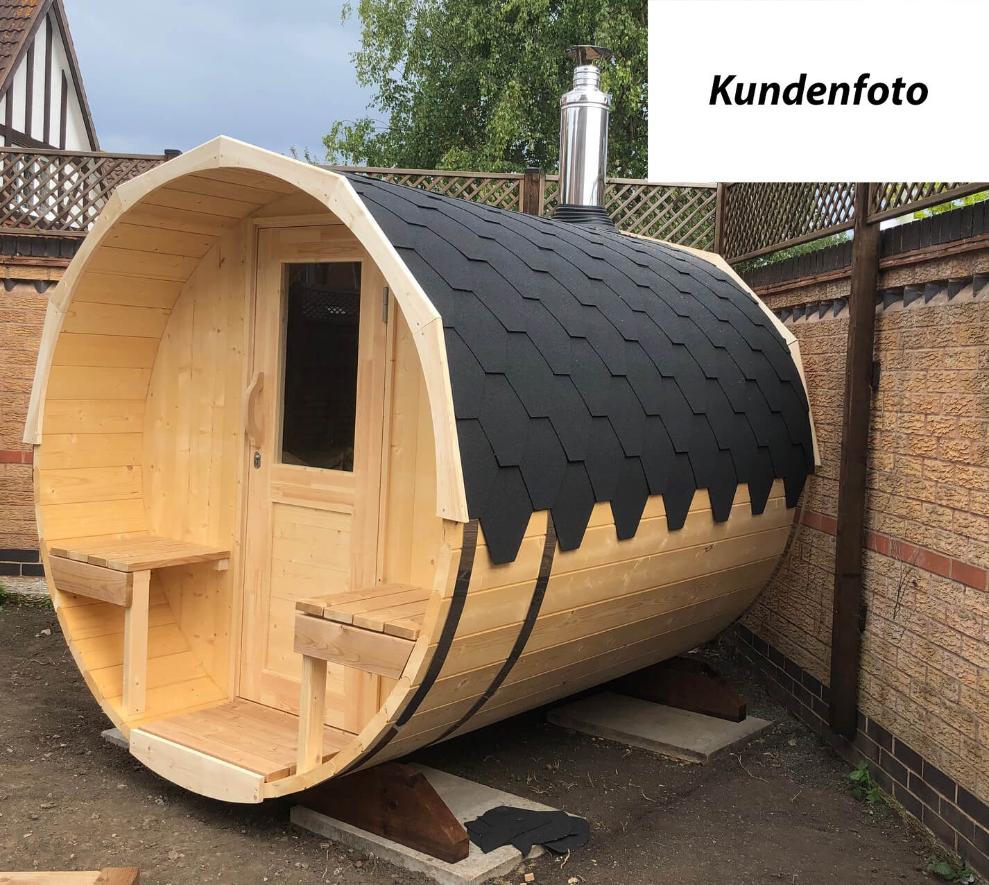 wellmia® Dachschindeln Sauna | schwarz