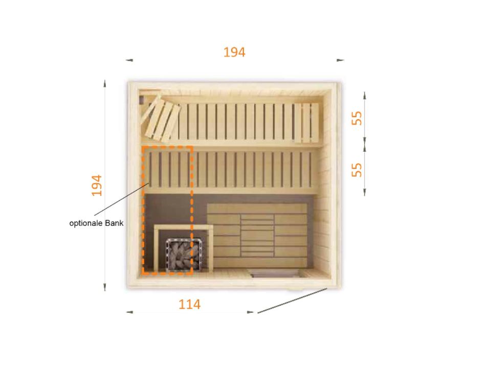 wellmia® Vital | Innensauna Bausatz Fichtenholz | versch. Modelle