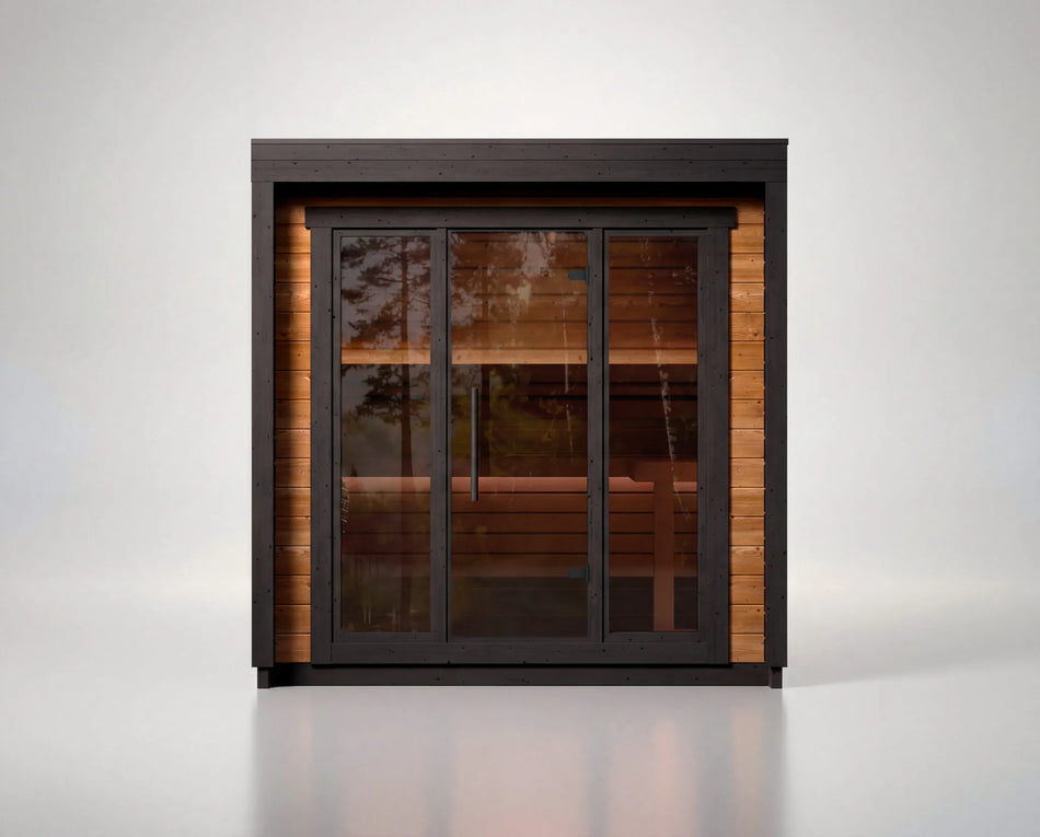 Leil® Patio XS | Premium Gartensauna aus Fichte oder Thermoholz |  234 x 209 x 240 cm (B/T/H)