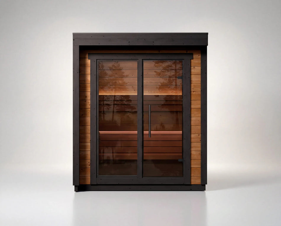 Leil® Patio XXS | Premium Gartensauna aus Fichte oder Thermoholz | 187 x 204 x 240 cm (B/T/H)