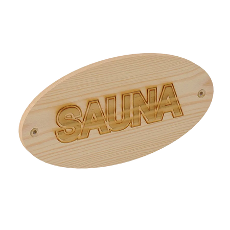 Sawo Saunaschild „SAUNA“ aus Holz