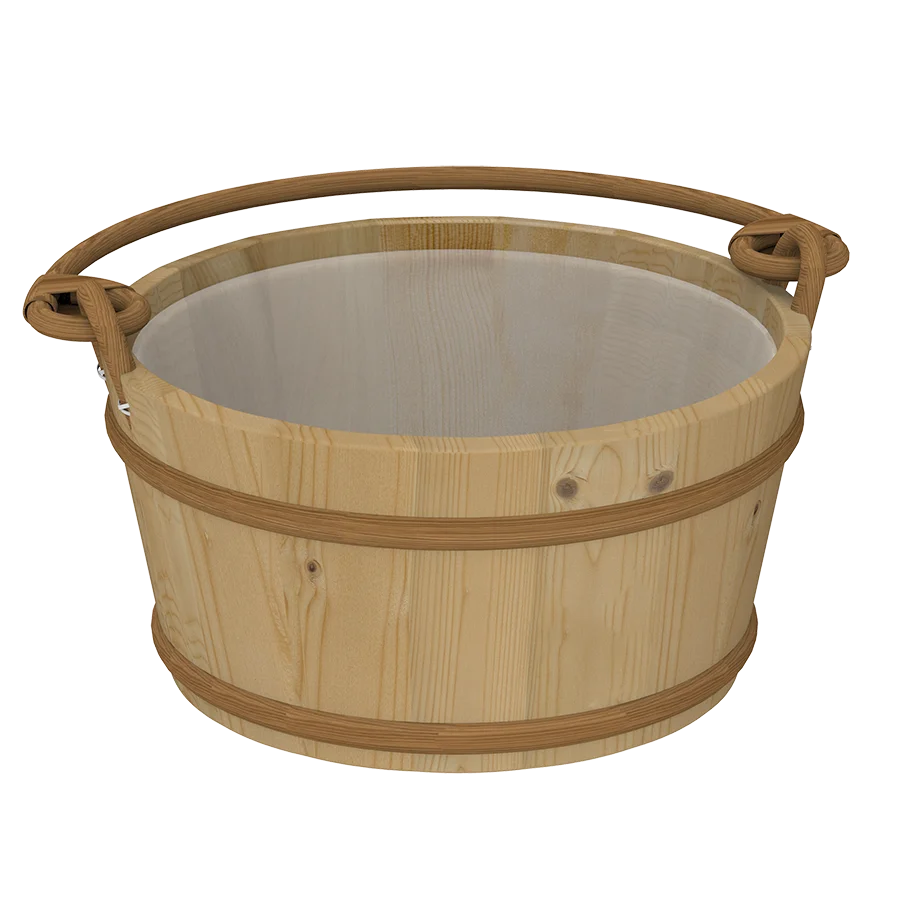 Sawo Saunakübel mit Rattangriff 9 L Hemlock 300-HH
