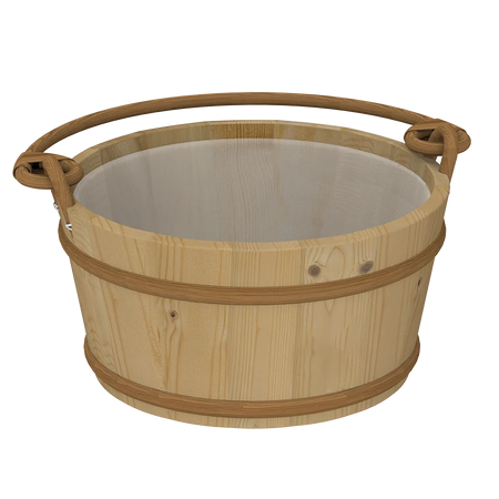 Sawo Saunakübel mit Rattangriff 9 L Hemlock 300-HH