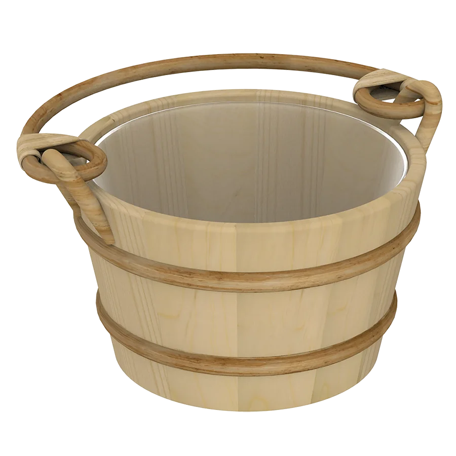 Sawo Saunakübel mit Rattangriff 4 L Hemlock 341-H