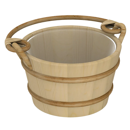 Sawo Saunakübel mit Rattangriff 4 L Hemlock 341-H