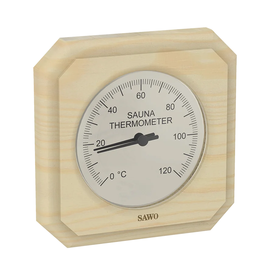 Sawo Saunathermometer Cut Corner Square Hemlock 220-TH