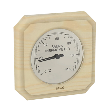 Sawo Saunathermometer Cut Corner Square Hemlock 220-TH