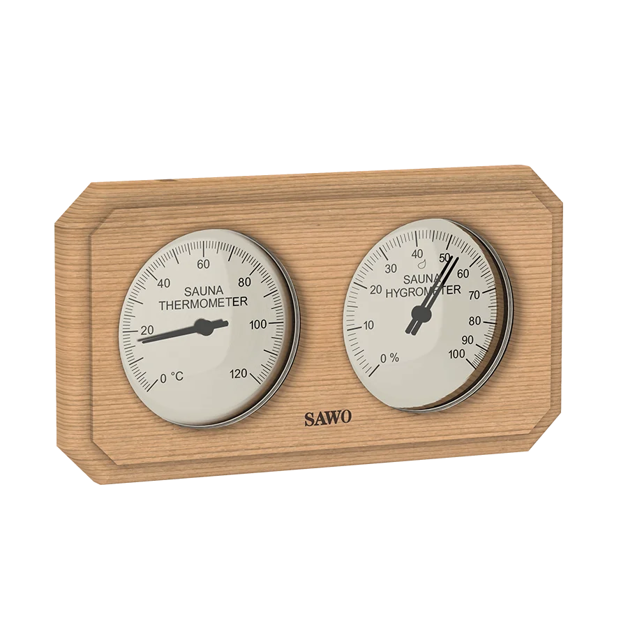 Sawo Thermo-Hygrometer Cut Corner Rectangle Zeder 221-THD