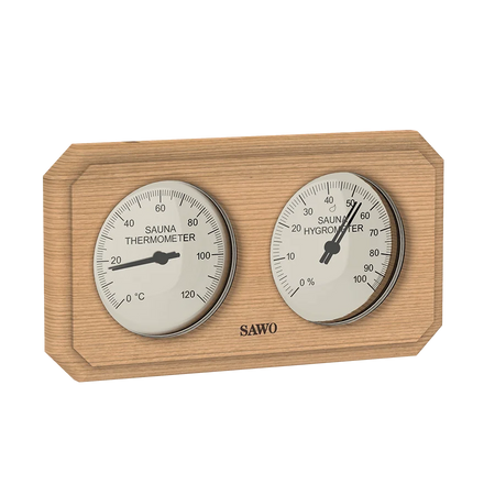 Sawo Thermo-Hygrometer Cut Corner Rectangle Zeder 221-THD