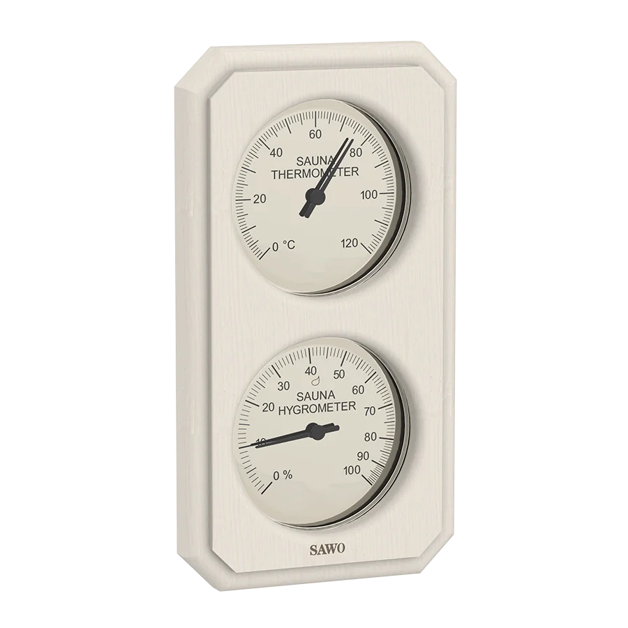 Sawo Thermo-Hygrometer Cut Corner Vertical Rectangle Espe 221-THVA