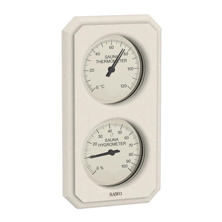 Sawo Thermo-Hygrometer Cut Corner Vertical Rectangle Espe 221-THVA