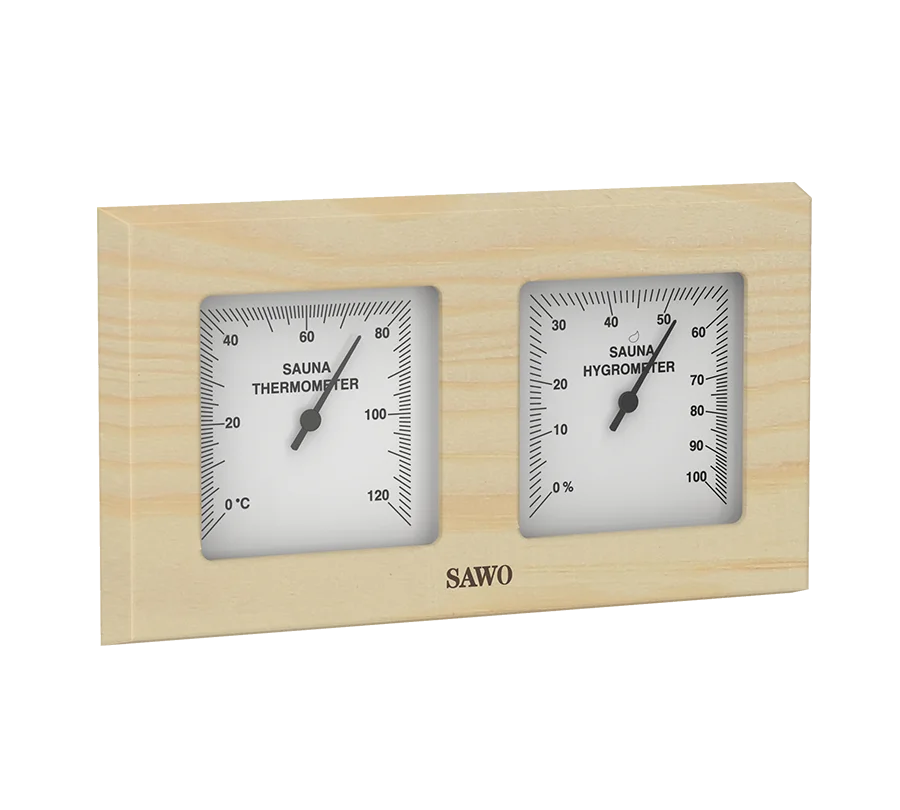 Sawo Thermo-Hygrometer Rectangle Hemlock 224-THH